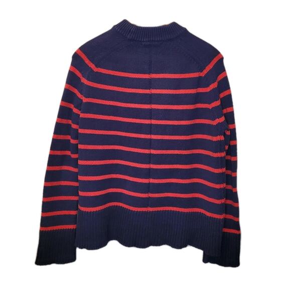 Tuckernuck Womens Blue Red Stripe Crew Neck Long Sleeve Sweater Size XS Preppy - Picture 7 of 10